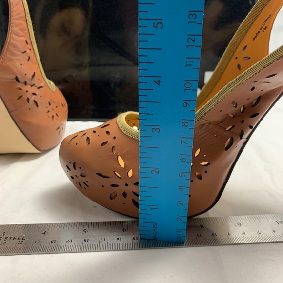 Type Z boho Odele cognac sling back platform heels - Picture 8 of 8